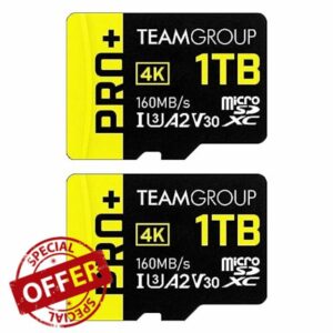 TEAMGROUP A2 Pro Plus Card 1TB x 2 Pack Micro SDXC UHS-I U3 A2 V30