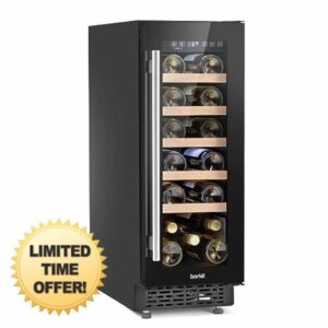 Baridi 20 Bottle Slim 30cm Built-In Wine Cooler with Digital Touchscreen Controls - DH203