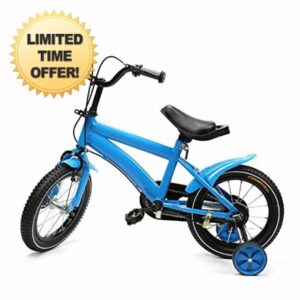 EurHomePlus 14 Inch Children's Bicycle from 3-6 with Auxiliary Wheel Bike with Stabilisers and Stabilisers