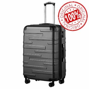 COOLIFE Hard Shell Suitcase with TSA Lock and 4 Spinner Wheels Lightweight 2 Year Warranty Durable (Grey