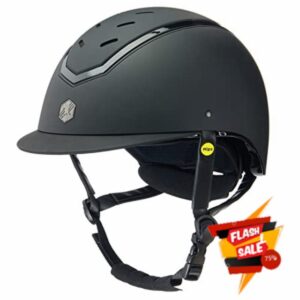 Charles Owen Kylo WIDE PEAK Riding Hat - Black Matte/Black Gloss