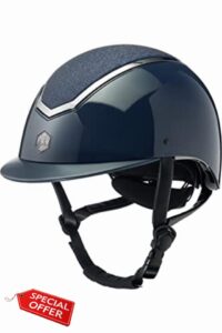 2023 Charles Owen Kylo Standard Peak Riding Helmet - Navy Gloss/Pewte