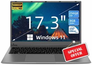 SGIN Laptop 17.3 Inch 8GB RAM 256GB SSD