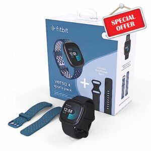 Fitbit Versa 4 Fitness Smartwatch with built-in GPS and up to 6 days battery life - compatible with Android and iOS.