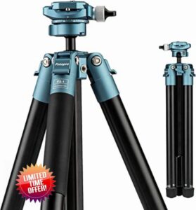 Fotopro DSLR Tripod 152cm Aluminum 360 Degree Ball Head Quick Release Plate Lightweight Camera Tripod for Travel