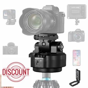 Soonpho M6 Auto Face Tracking Motorised Rotating Panoramic Tripod Head Fluid Camera Remote Control Pan Tilt Head with Remote Control and Mobile Phone Clip for DSLR Cameras