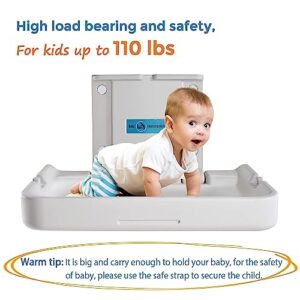 Wall Mounted Baby Changing Unit with Safety Strap