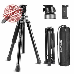 NEEWER TP61 Video Travel Tripod with +/-10° Leveling Base Fluid Head (⌀37mm)