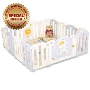 Panana Baby Playpen with Playmat for Babies and Toddlers Baby Play Pen Indoor Kids Activity Center 160x160CM