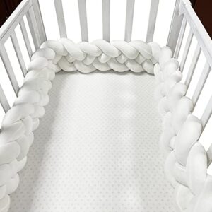 4 Shares Bed Bumper Knotted Head Guard Bumper Crib Extra High Cushion Soft Knot Pillow Bed Set All Round Braided Bed Surround
