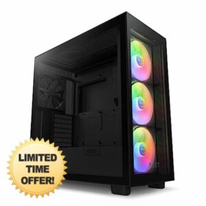 NZXT H7 Elite - CM-H71EB-02 - ATX Mid Tower PC Gaming Case - Front I/O USB Type-C Port - Quick-Release Tempered Glass Side Panel - Black (2023)