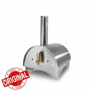 Igneus Minimo Portable Wood Fired Pizza Oven (Rake & Peel Included) - Outdoor Pizza Oven - Authentic 12" Stone Baked Pizza - Ideal for Home or Camping