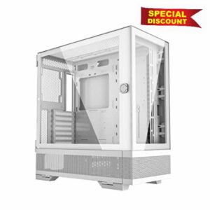 iONZ PC Gaming White Case Mid Tower ATX
