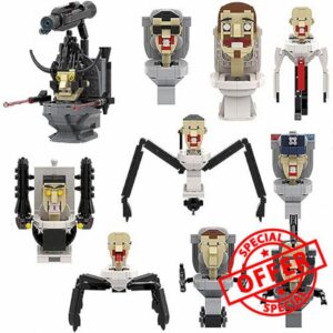Skibidi Toilet Series Figures Model assembled Building Blocks Toys PVC Material Simulation Doll Educational Handmade Desktop Ornaments (10PCS)