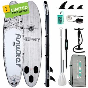 FunWater Inflatable Stand UP Paddle Board Ultra-Light Green Pink Everything Included ISUP