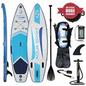 AQUA SPIRIT Inflatable Stand up Paddle Board SUP TEMPO Package | 10’6 x 32” x 6” | Adult Beginners/Experts | 120KG Limit | Paddle