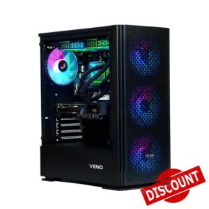 Veno Scorp Gaming PC AMD Ryzen 7 5700X 3.4 GHz NVIDIA RTX 4060 8GB Corsair 16GB 3200MHz RAM 1 TB NVME SSD 750W 80+ PSU Windows 11 - WiFi - Titan - Liquid Cooling