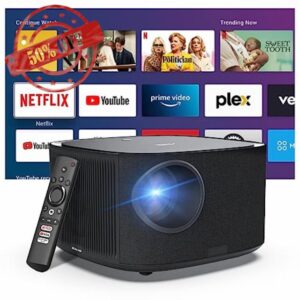 【Auto Focus & Keystone】Projector with Netflix-Certified