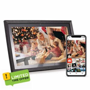 mingqian 18.5 Inch Large WiFi Digital Photo Frame Cloud Digital Picture Frame Wall Mountable 1920 * 1080 IPS Screen Touch Control 8GB Storage Auto Rotation Share Photos via APP with Backside Stand