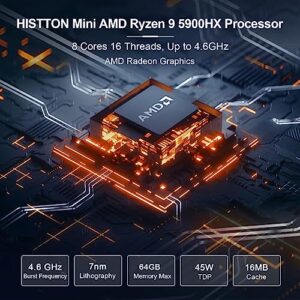 AMD Ryzen 9 5900HX 8 Cores 16 Threads up to 4.6GHz Desktop PC