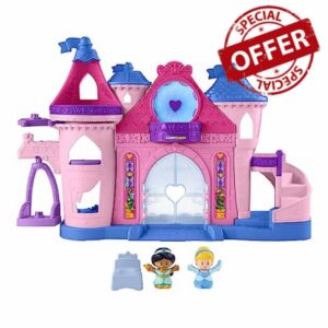 Fisher-Price Little People Toddler Playset Disney Princess Magical Lights & Dancing Castle Musical Toy with 2 Figures for Ages 18+ Months