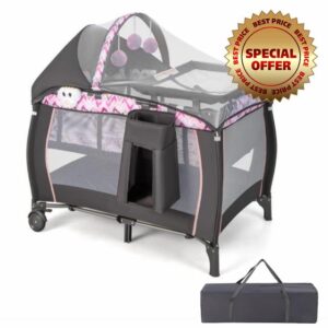 GYMAX Baby Travel Cot