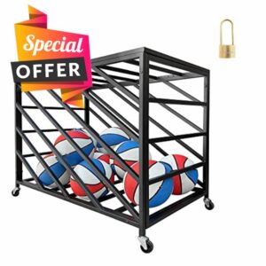 VORVIL Lockable Storage Ball Cart