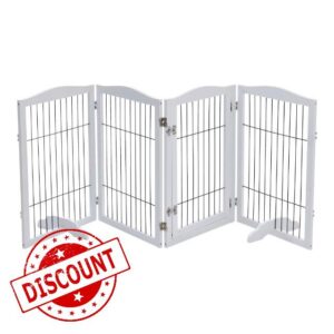 The Fellie Wooden Freestanding Dog Gate with Support Feet