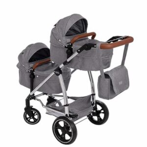 Mamas & Papas Twin Elite Pushchair | Pushchair With 9 Modes | Double Dolls Pram with Adjustable Height Handle And Multiple Seat Options | Children's Pram Toy & Accessories | 3+