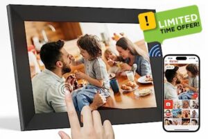 Tibuta Digital Photo Frame 10.1 Inch WiFi Digital Picture Frame 800 * 1280IPS Touch Screen Electronic Photo Frame with 16GB Storage Share Photos or Videos Auto-Rotat Gift for Mother's Day & Friends