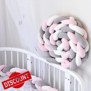 Cushion Soft Knot Pillow Baby Crib Bumper Cotton Knotted Cot Bumpers Bed Braid Pillows Cushion for Room Decor