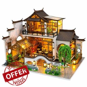 Spilay DIY Miniature Dollhouse Kit with Wooden Furniture