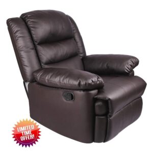 Innotic Recliner Armchair Manual Recliner Chairs Sofa PU Leather Reclining Chairs Sofas for Living Room Lounge Adjustable Leg Rest and Reclining Functions for Reading Home Theater Cinema