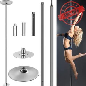 Pole Dancing Pole 45mm Spinning & Static - Portable Fitness Exercise Stripper Professional Pole Dancing Kit Adjustable Heigh