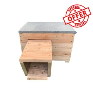 Green Feathers Eco-Friendly Wooden Larch Hattie Hedgehog House- Felted Roof And Base To Prevent Damp - Predator Proof and Hedgehog Safe - Outdoor Garden Wildlife Habita