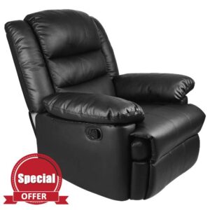Innotic Recliner Armchair Manual Recliner Chairs Sofa PU Leather Reclining Chairs Sofas for Living Room Lounge Adjustable Leg Rest and Reclining Functions for Reading Home Theater Cinema