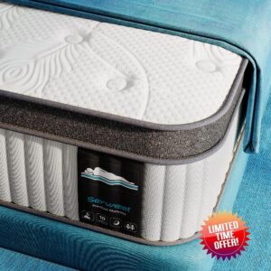 Serweet 3FT Memory Foam Hybrid 25cm Single Mattress - Heavier Coils for Durable Support - Pocket Sprungs for Motion Isolation - Pressure Relieving - Medium Firm - Made in Century-Old Factory