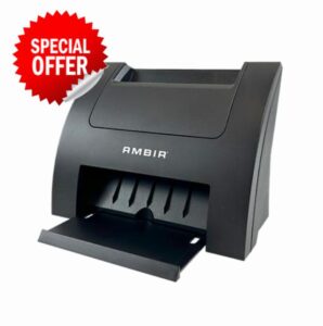 Ambir Business Card Scanner PS670st High Speed Single Sided Vertical USB Powered Business Card Scanner with AmbirScan Business Card for Windows PC