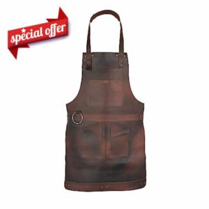 Dark Brown Full Grain Leather Apron Butcher Apron -Cook Apron -BBQ Apron -Cooking Apron - Wood work Apron - Cheff Apron - BBq Grill Gift - DIY Apron - Grill Apro