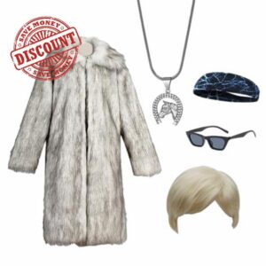 wuchun 2023 Movie Ken Costume for Men Faux Fur Cosplay Coat Ken Adult Outfits Male Halloween Costume Carnival Party Suits