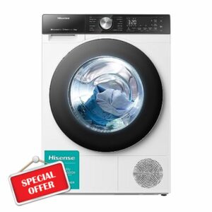Hisense DH5S102BW 60cm Freestanding 10KG Heatpump Front Load Tumble Dryer with WiFi Enabled - 17 Programmes - Auto dry- Steam Refresh - Allergy Care White A+++ Rated            [Energy Class A+++]