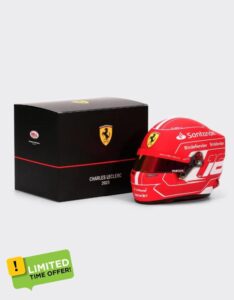 F1 Scuderia Ferrari Charles Leclerc 1/2 Scale Mini Replica Helmet 2023 Red/White Official Bell Helmets