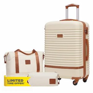 COOLIFE Suitcase Trolley Carry On Hand Cabin Luggage Hard Shell Travel Bag Lightweight with TSA Lock