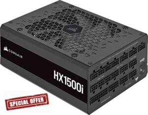 Corsair HX1500i Fully Modular Ultra-Low Noise ATX Power Supply - ATX 3.0 & PCIe 5.0 Compliant - Fluid Dynamic Bearing Fan - CORSAIR iCUE Software Compatible - 80 PLUS Platinum Efficiency - Black
