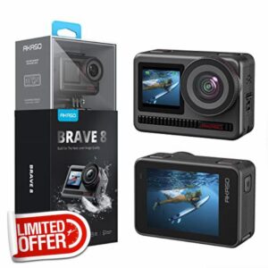 AKASO Brave 8 Action Camera - 4K60fps Ultra HD Video 48MP Photos Touch Screen Waterproof Action Camera Super Wide Angle 16x Slow Motion SuperSmooth Stabilization Underwater Camera with Accessory Ki