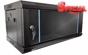 Lockable Data Wall Mount Cabinet Network Server Rack Data Cabinet Deep Wall Mounted Black Storage Rack for Home