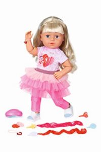 BABY born Sister Play & Style 835401 - 43cm Doll with Posable Head and Body - Features 7 Lifelike Functions and 10 Accessories - Suitable for Kids From 4+ Years