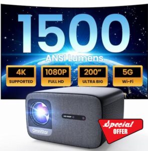 OmniStar L80 Projector 4K Supported 1500 ANSI Lumen