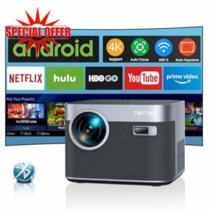 【Auto Focus/Keystone】Projector 4K Supported