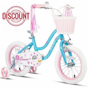 Glerc Daisy Kids Bike 14 Inch Girls Bike for 3 4 5 Years Old Girls Bike with Streamers